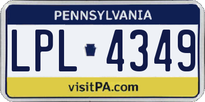 PA license plate LPL4349