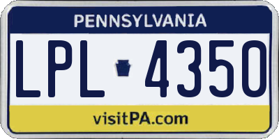 PA license plate LPL4350
