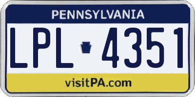 PA license plate LPL4351