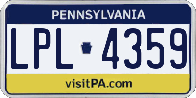PA license plate LPL4359