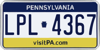 PA license plate LPL4367