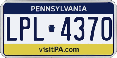 PA license plate LPL4370
