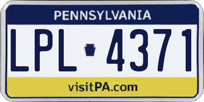PA license plate LPL4371