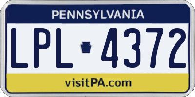 PA license plate LPL4372