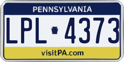 PA license plate LPL4373