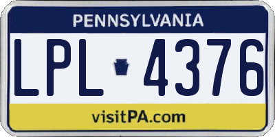 PA license plate LPL4376