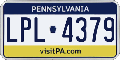 PA license plate LPL4379
