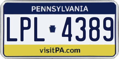PA license plate LPL4389