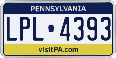 PA license plate LPL4393