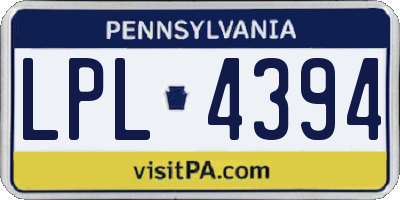 PA license plate LPL4394