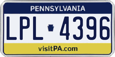 PA license plate LPL4396