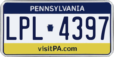 PA license plate LPL4397