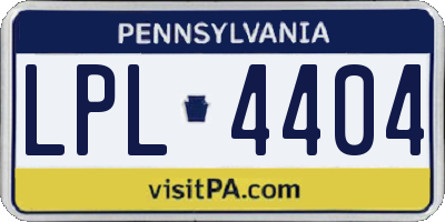 PA license plate LPL4404