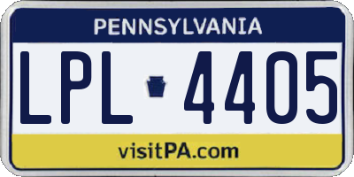 PA license plate LPL4405