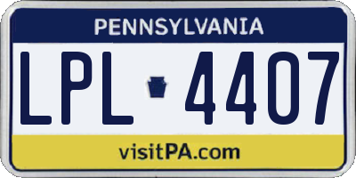 PA license plate LPL4407