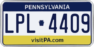 PA license plate LPL4409