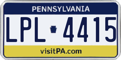 PA license plate LPL4415