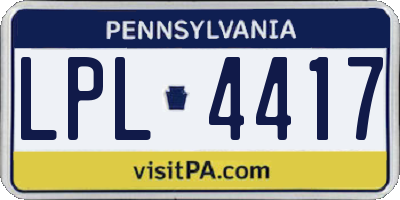 PA license plate LPL4417