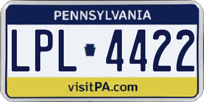 PA license plate LPL4422