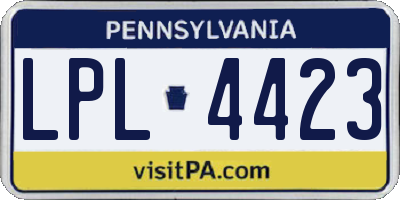PA license plate LPL4423