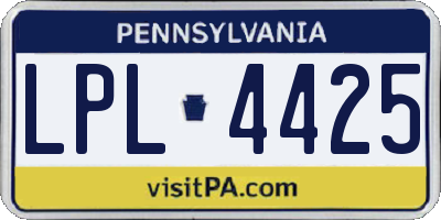PA license plate LPL4425