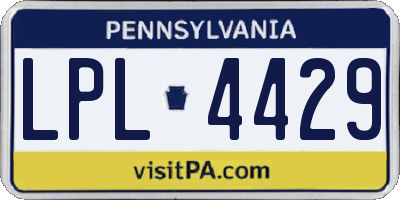 PA license plate LPL4429