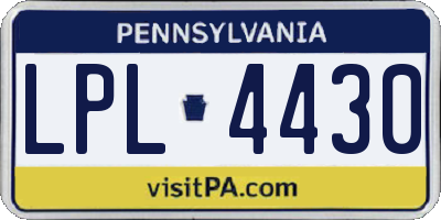 PA license plate LPL4430