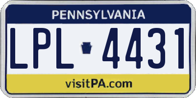 PA license plate LPL4431