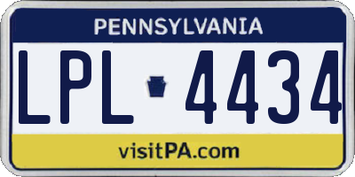 PA license plate LPL4434