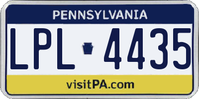 PA license plate LPL4435