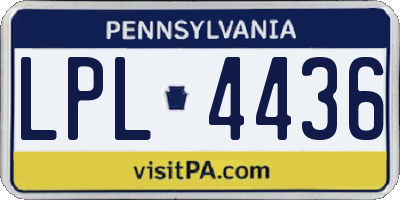 PA license plate LPL4436