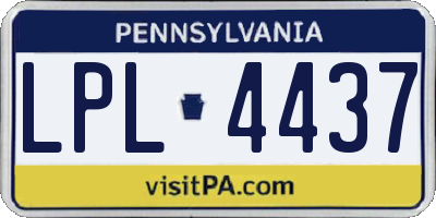 PA license plate LPL4437