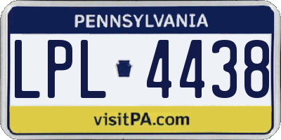 PA license plate LPL4438