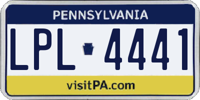 PA license plate LPL4441