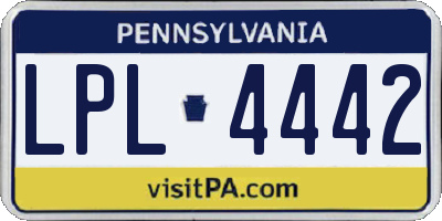 PA license plate LPL4442