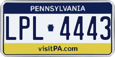 PA license plate LPL4443