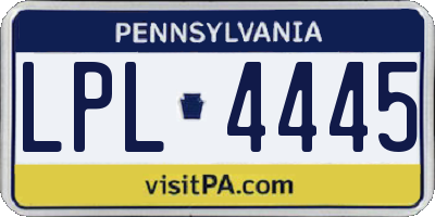 PA license plate LPL4445