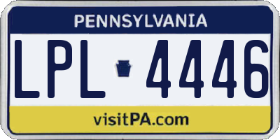 PA license plate LPL4446