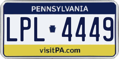 PA license plate LPL4449