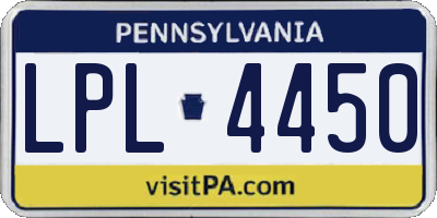 PA license plate LPL4450