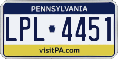 PA license plate LPL4451