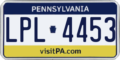 PA license plate LPL4453