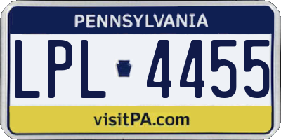 PA license plate LPL4455