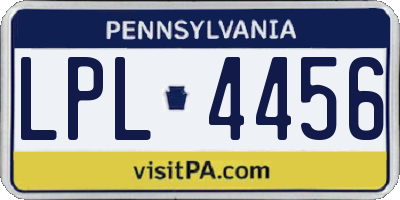 PA license plate LPL4456