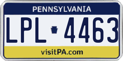 PA license plate LPL4463