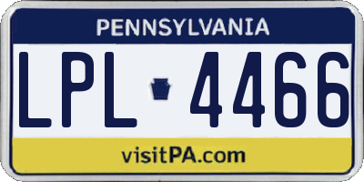 PA license plate LPL4466