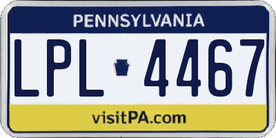 PA license plate LPL4467
