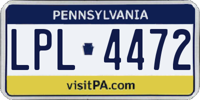 PA license plate LPL4472