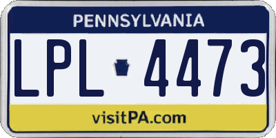 PA license plate LPL4473