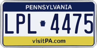 PA license plate LPL4475